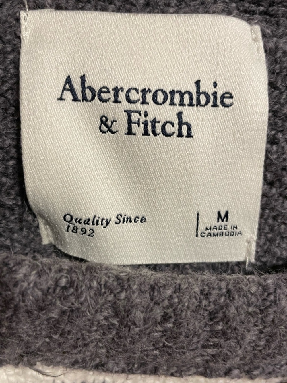 Abercrombie & Fitch Madeline Textural Crew Sweater in a Dark Gray Stripes - Picture 3 of 4